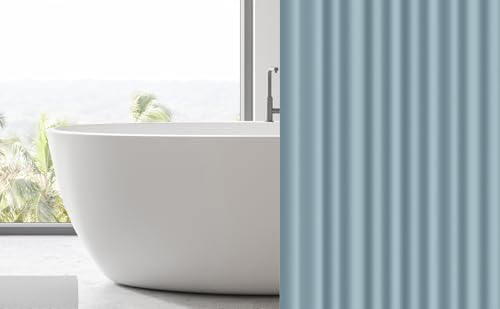 EHZNZIE Stone Blue Shower Curtain Liner 72x72, PEVA Waterproof Bath Curtain - Image 7