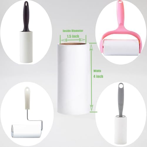 Lint Roller Refills 4 inch Extra Sticky Pet Hair Roller Replacement Refills Only - Image 2