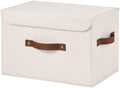 Storage Bins Box with Lids Decorative Cotton Linen Fabric Baskets by Unknown