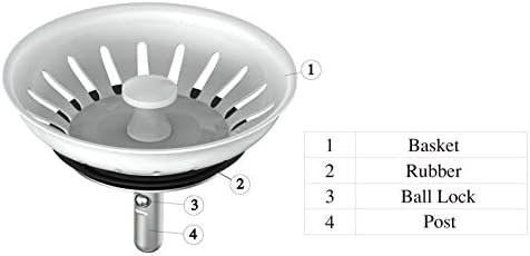 KANARY 3.5in Kitchen Sink Strainer, Stainless Steel Drain Basket - Image 3