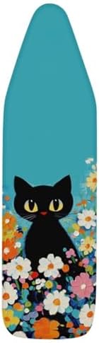 Colorful Flower Black Cat Plaid Ironing Board Cover Iron Pad Covers Resist - Image 7