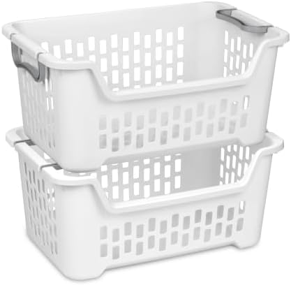 Sterilite 18 Pack Stacking Laundry Basket, 2 Bushel Clothes Hamper - Image 7