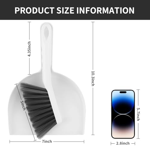 Mini Broom and Dustpan Set, Small Dust Pan and Brush Set - Image 2
