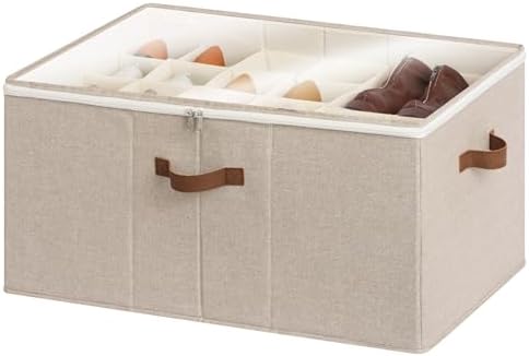 StorageWorks 24-Pair Large Shoe Storage Box, Adjustable Dividers by StorageWorks