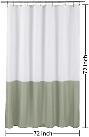 ALYVIA SPRING Waterproof Fabric Shower Curtain or Liner White/Sage - Image 7