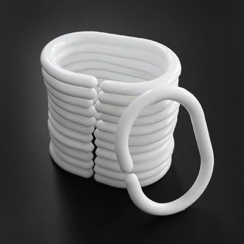 12 pcs Shower Curtain Rings Plastic Shower Curtain Hooks C-Shaped Rings Hook - Image 3