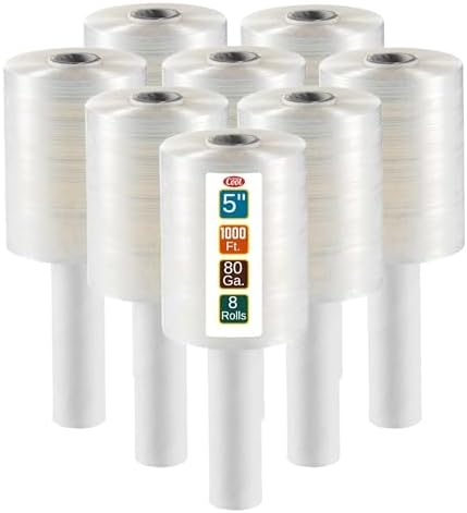 Simply Cool Mini Stretch Wrap 8 Pack 5 Inch 1000 Ft 80 Gauge Shrink Wrap by SimplyCool