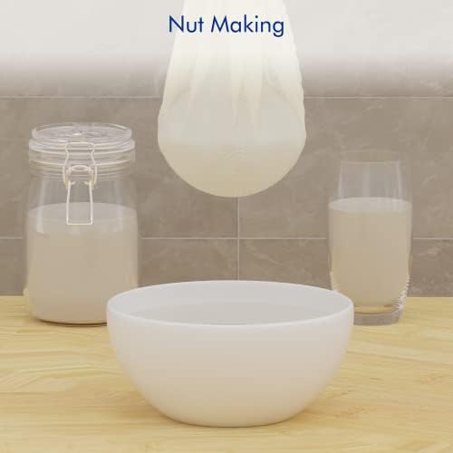 3 PCS Reusable Cheesecloth Bag & Nut Milk Bags, Grade 100, 14x14 Inch Hemmed - Image 3