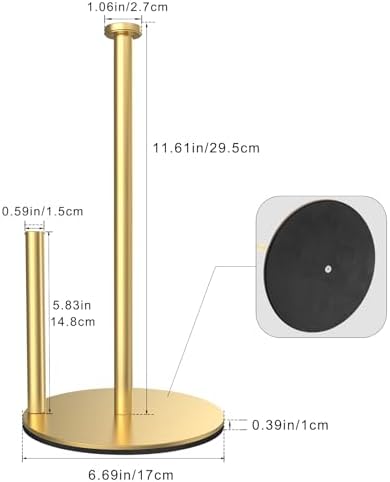 Gold Paper Towel Holder, Stainless Steel, - Image 2