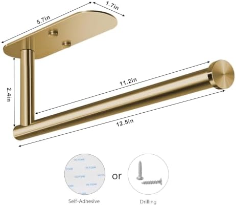 VAEHOLD Adhesive Paper Towel Holder Under Cabinet Wall Mount - Image 5