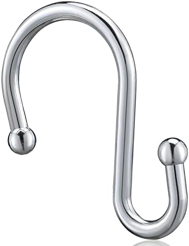 Silver Shower Curtain Hooks, Rust Proof Shower Curtain Rings - Image 3