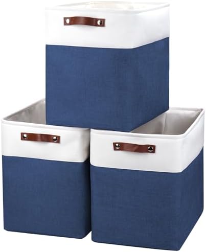 Bagnizer Large Fabric Storage Baskets | 50L Storage Bins, Decorative Linen by Bagnizer