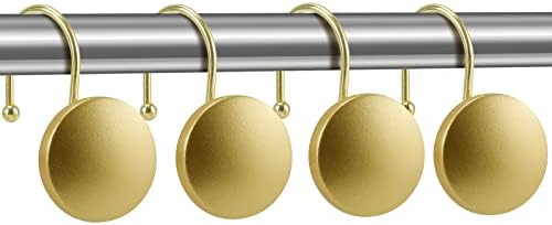 Decorative Shower Curtain Hooks Brass Shower Rings, Simple Modern Style Round - Image 3