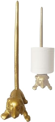 Dog Paper Towel Holder 12'' Cast Iron Paper Towel Holder Funny Toilet Paper by mozhixue