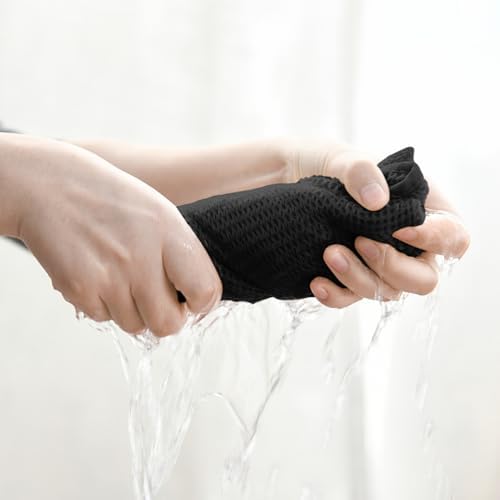 Artoid Mode 100% Cotton Black Waffle Weave Kitchen Dish Cloths, 13x28 Inch - Image 4