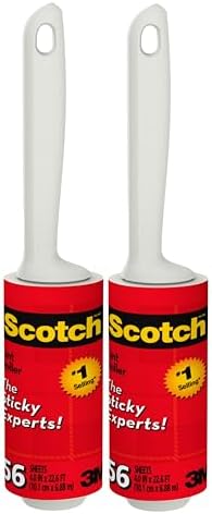 Scotch Lint Roller, 2 Pack, 56 Easy Tear Sheets Each, 4 in x 22.6 ft, Adhesive by Unknown