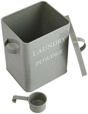 Bloomingville 3 Piece Grey Metal Laundry Powder Container - Image 5