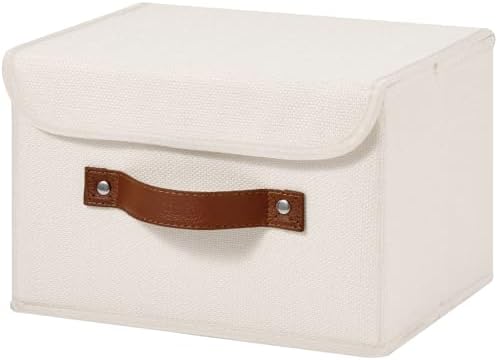 Storage Bins Box with Lids Decorative Cotton Linen Fabric Baskets by Unknown