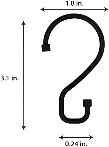 Bath Bliss 12 Pack S-Hook Shower Curtain Rings | Bathroom | Metal S Shaped - Image 6