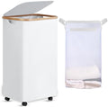 efluky Laundry Basket with Wheels, Tall Rolling Laundry Hamper with Lid and by efluky