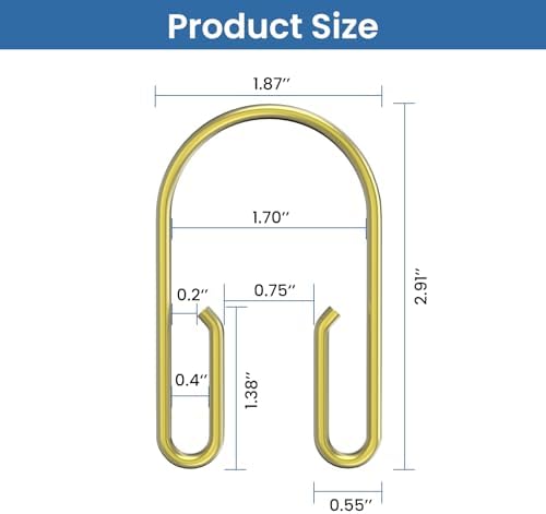 Gold Shower Curtain Hooks Rings ，Double Sided Shower Curtain Rings Rust - Image 5