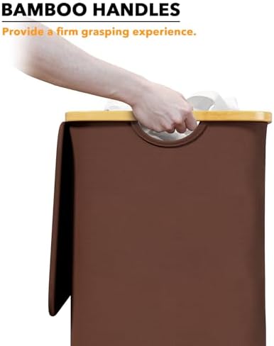 SpaceAid Laundry Hamper with Lid, 110L Large Tall Clothes Basket Bin with - Image 6