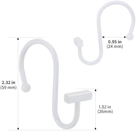 White Shower Curtain Hooks, Rust Proof Shower Curtain Rings - Image 5