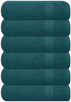 GLAMBURG Ultra Soft 6-Piece Hand Towel Set 16x28-100% Ringspun Cotton by GLAMBURG