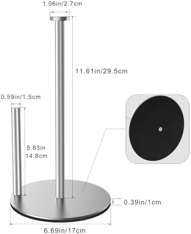 Silver Paper Towel Holder, Stainless Steel, - Image 2