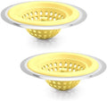 Silicone Strainer for Kitchen Sink, 2 Pack, Stainless Steel Reinforced by TEVLAUXO