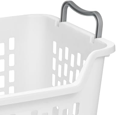 Sterilite Stacking Laundry Basket, Plastic Clothes Hamper, 6 Pack - Image 7
