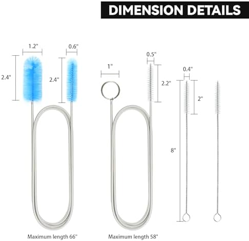 Flexible Drain Brush, 66 Inch Long Double Ended Hose Pipe and 58 Inch Tube - Image 2