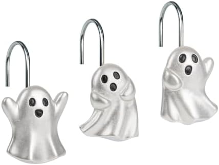 Sunlit Ghost Shower Curtain Hooks, Home Decorative Shower Curtain Rings by Sunlit