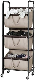 GRANNY SAYS 3 Tiered Laundry Sorter, Narrow Hamper Cart by GRANNYSAYS