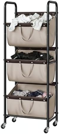 GRANNY SAYS 3 Tiered Laundry Sorter, Narrow Hamper Cart by GRANNYSAYS