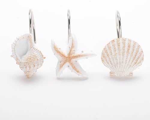 12pc Seashell Shower Curtain Hooks Decorative Resin Hooks - Image 6