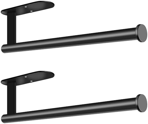 MGahyi 2Pcs Black Paper Towel Holder Under Cabinet Wall Mount by MGahyi