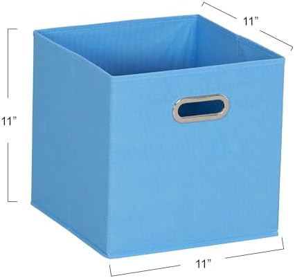 Household Essentials 6 ct Open Fabric Cube Storage Bins, Carolina Blue - Image 2