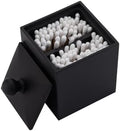 Square Cotton Swab Holder with Lid, Matte Black, 2 Slot by Rzoeox