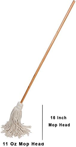 Large Wet Deck Cotton Mop with Solid Wood Handle - Image 4