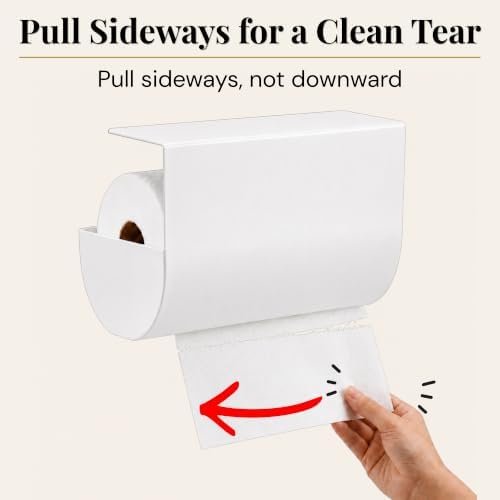Aureo Paper Towel Holder Under Cabinet, No Drill, Hooks Over Shelf - Image 5