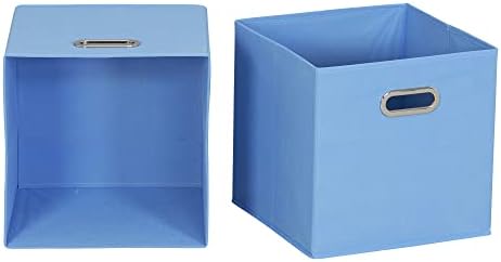 Household Essentials 6 ct Open Fabric Cube Storage Bins, Carolina Blue - Image 4