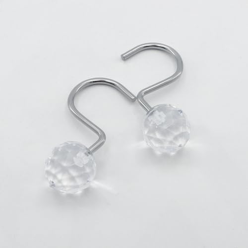 J&V TEXTILES Shower Curtain Hooks Rings, Rust Resistant Metal Double Glide - Image 3