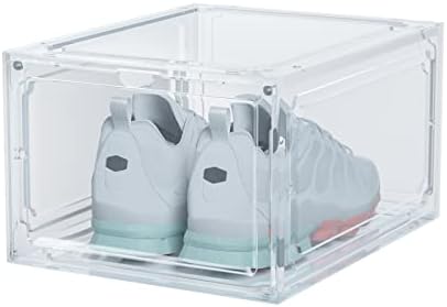 HIYOHIYO 1-Pack Clear Plastic Stackable Shoe Box Organizer, Fit US Size 14 by HIYOHIYO