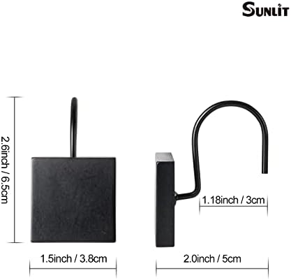 Square Shower Curtain Hooks, Decorative Bathroom Curtain Rings - Image 4