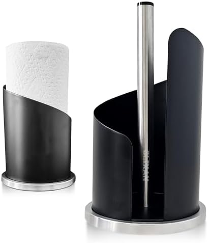 Stainless Steel Paper Towel Holder Countertop, Modern Covered Design, Weighted by OLIXAN