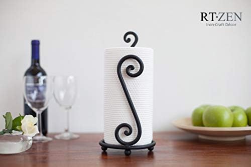 RTZEN Matte Black Paper Towel Holder Non-Slip Base Countertop - Image 3