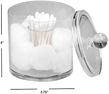 Home Basics Acrylic Cotton Ball and Swab Holder, Q-tip Storage Organizer - Image 7