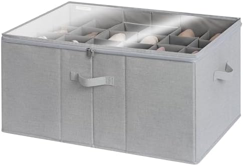 StorageWorks 24-Pair Large Shoe Storage Box, Adjustable Dividers by StorageWorks