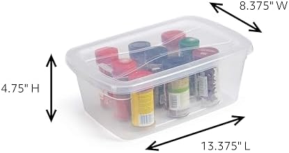 Rubbermaid Cleverstore Home/Office 6 Quart Clear Plastic Storage Tote Container - Image 2